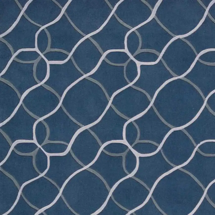 Ivory Blue and Gray Abstract Area Rug Photo 4