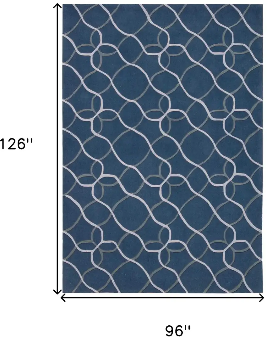 Ivory Blue and Gray Abstract Area Rug Photo 7