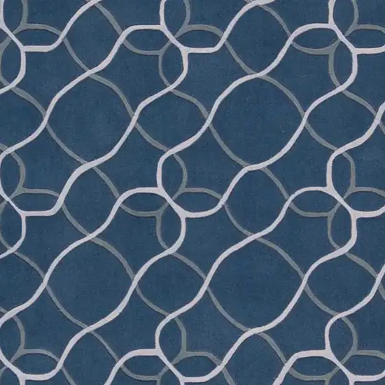 Ivory Blue and Gray Abstract Area Rug Photo 3