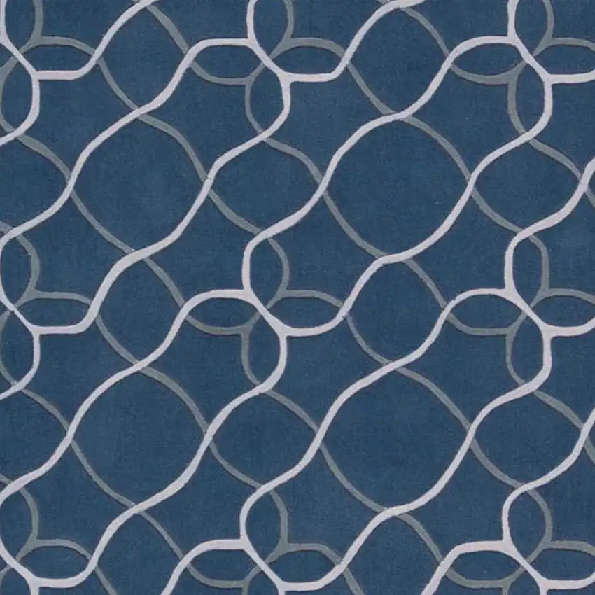 Ivory Blue and Gray Abstract Area Rug Photo 3