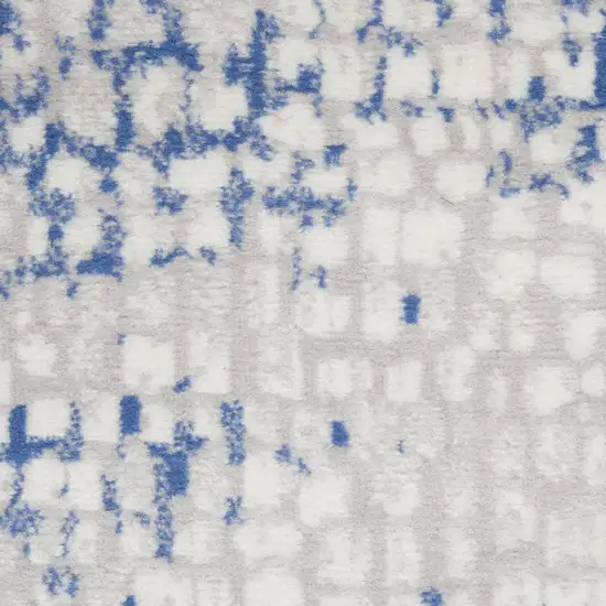 Ivory Blue and Gray Abstract Area Rug Photo 8