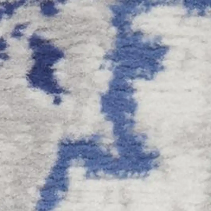 Ivory Blue and Gray Abstract Distressed Non Skid Area Rug Photo 3