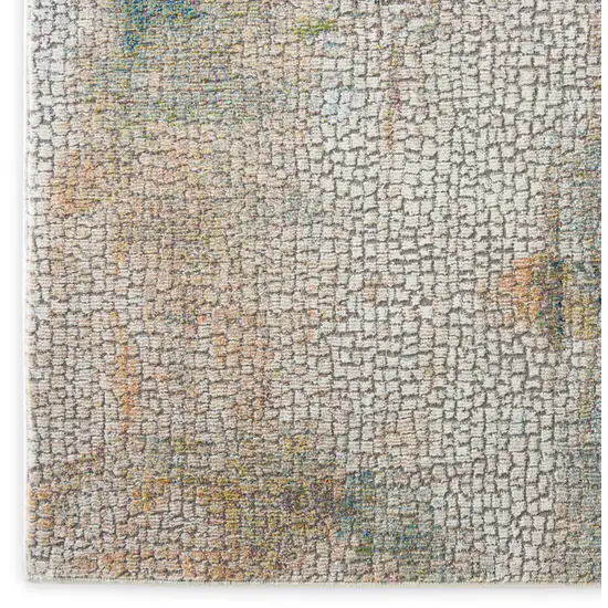 Ivory Blue and Gray Abstract Distressed Non Skid Area Rug Photo 7