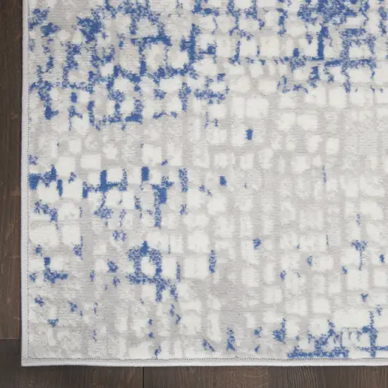 Ivory Blue and Gray Abstract Distressed Non Skid Area Rug Photo 7
