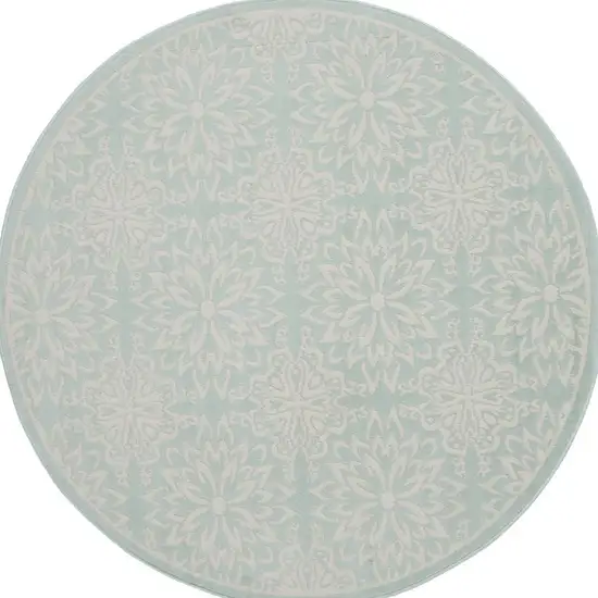 Ivory Blue and Gray Abstract Non Skid Area Rug Photo 1