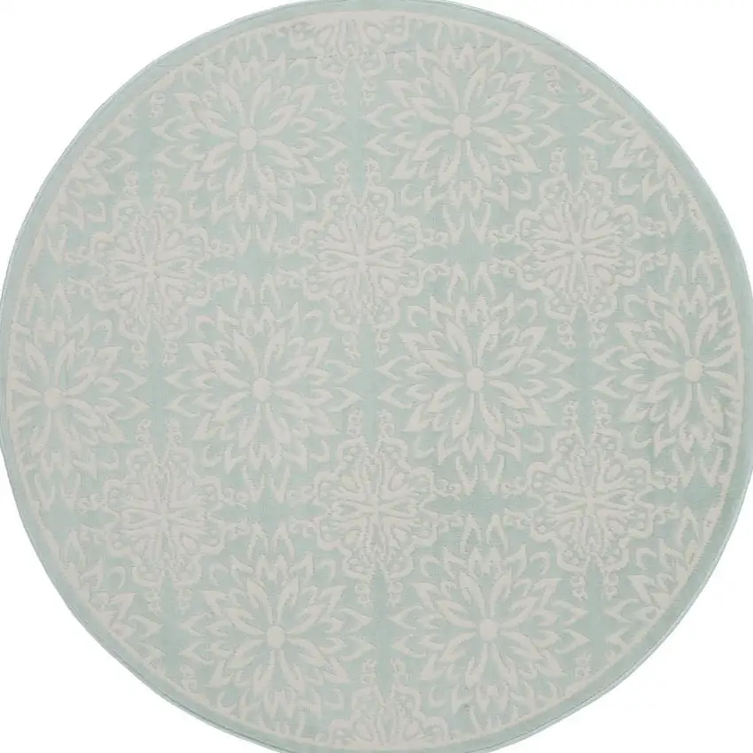 Ivory Blue and Gray Abstract Non Skid Area Rug Photo 1