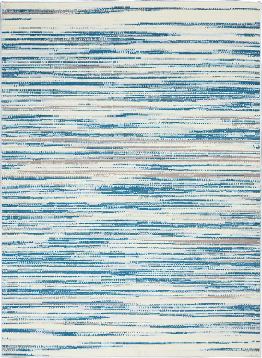 Ivory Blue and Gray Abstract Non Skid Area Rug Photo 2