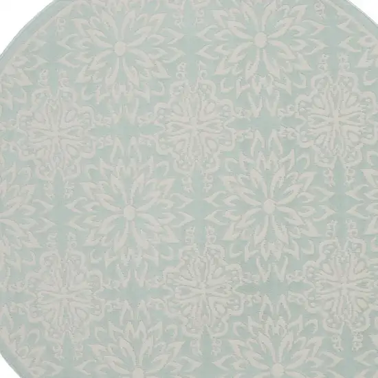 Ivory Blue and Gray Abstract Non Skid Area Rug Photo 7