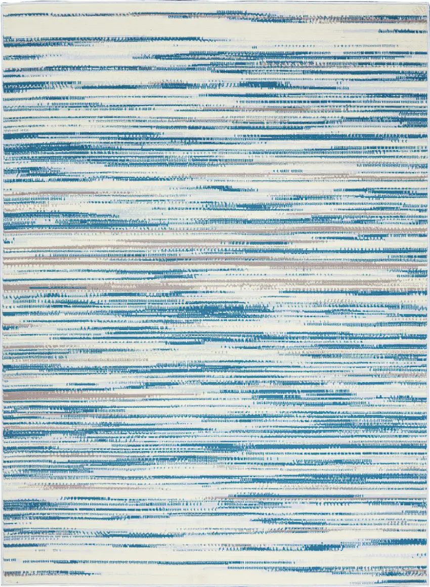 Ivory Blue and Gray Abstract Non Skid Area Rug Photo 5
