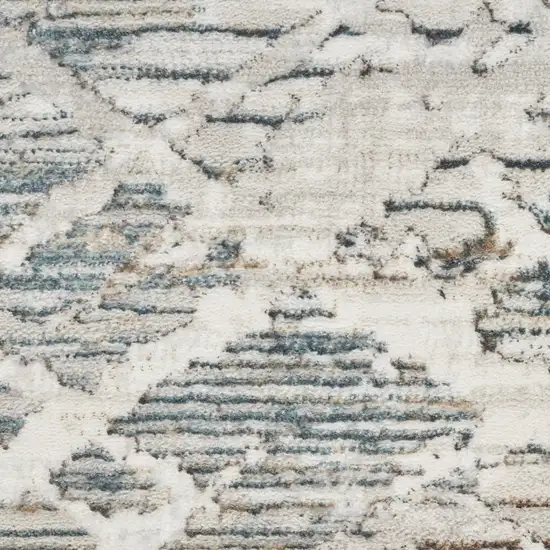 Ivory Blue and Gray Abstract Non Skid Area Rug Photo 6