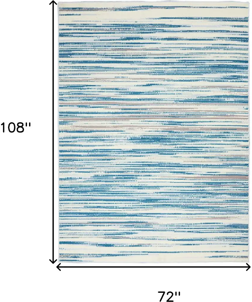Ivory Blue and Gray Abstract Non Skid Area Rug Photo 3