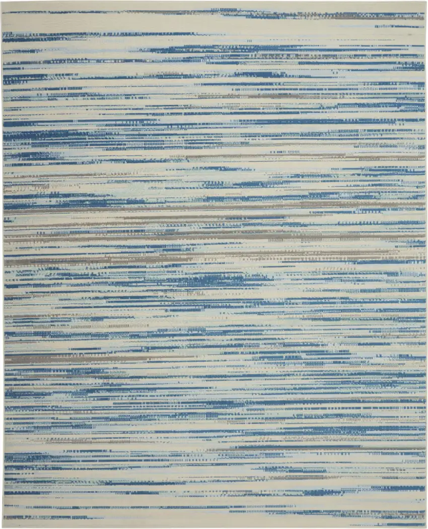 Ivory Blue and Gray Abstract Non Skid Area Rug Photo 2