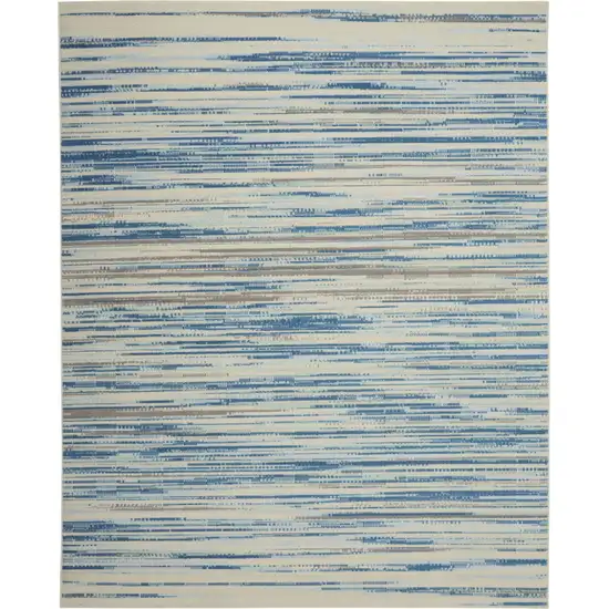 Ivory Blue and Gray Abstract Non Skid Area Rug Photo 7