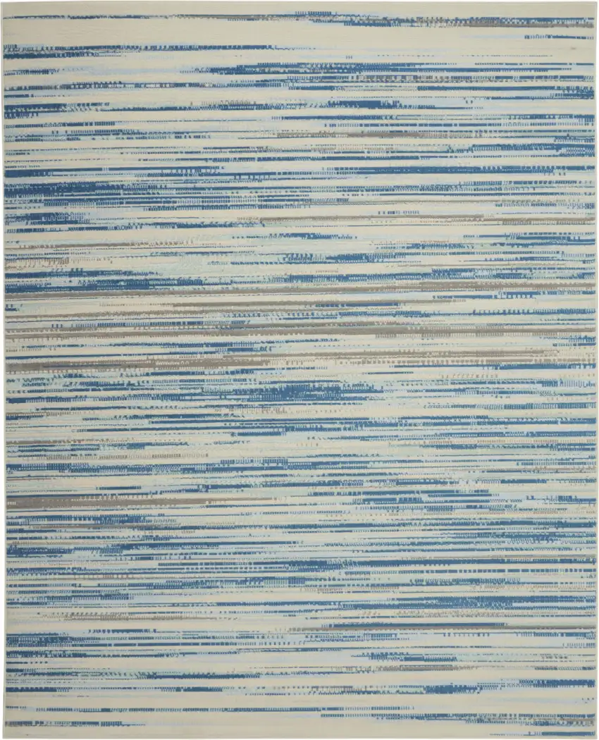 Ivory Blue and Gray Abstract Non Skid Area Rug Photo 7