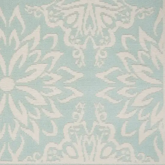 Ivory Blue and Gray Abstract Non Skid Area Rug Photo 1