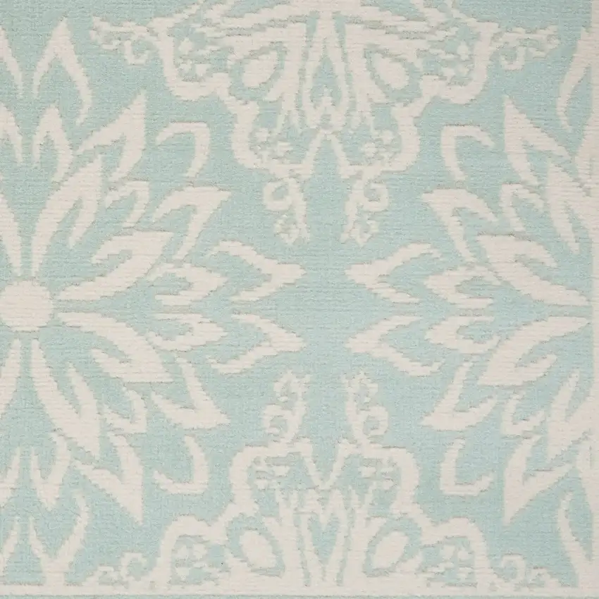 Ivory Blue and Gray Abstract Non Skid Area Rug Photo 1