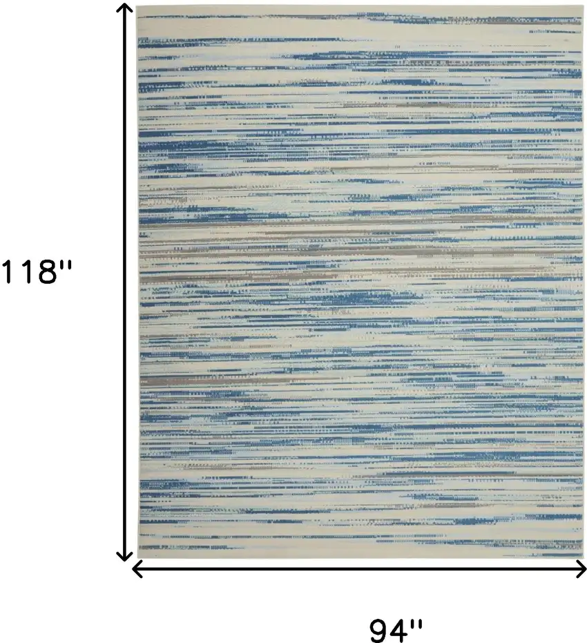 Ivory Blue and Gray Abstract Non Skid Area Rug Photo 3