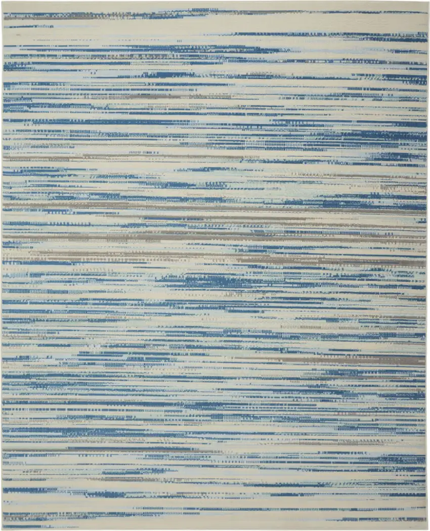 Ivory Blue and Gray Abstract Non Skid Area Rug Photo 4