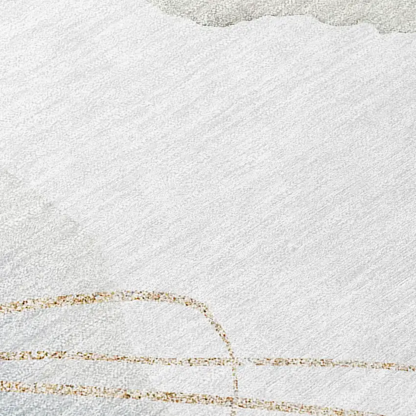 Ivory Blue and Gray Abstract Washable Non Skid Indoor Outdoor Area Rug Photo 8