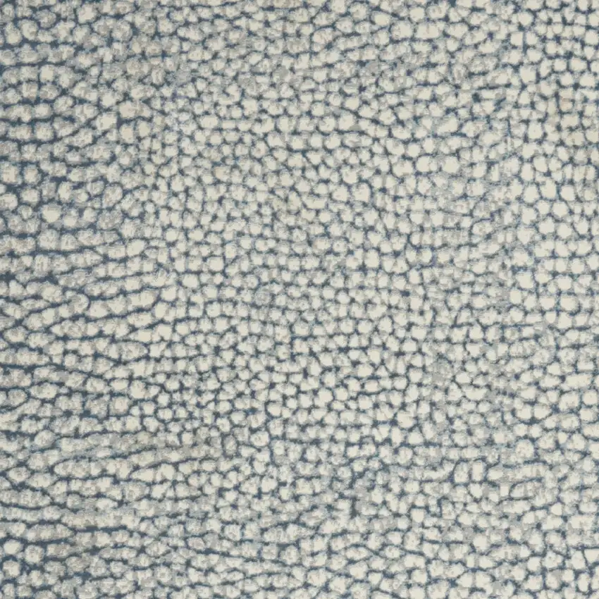 Ivory Blue and Gray Animal Print Power Loom Area Rug Photo 6