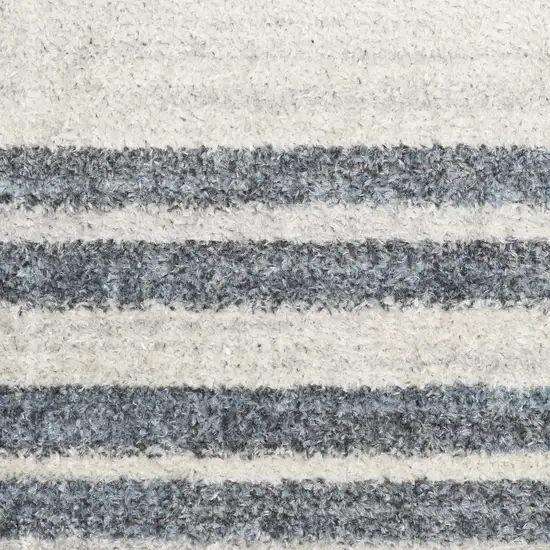 Ivory Blue and Gray Animal Print Power Loom Washable Area Rug Photo 9
