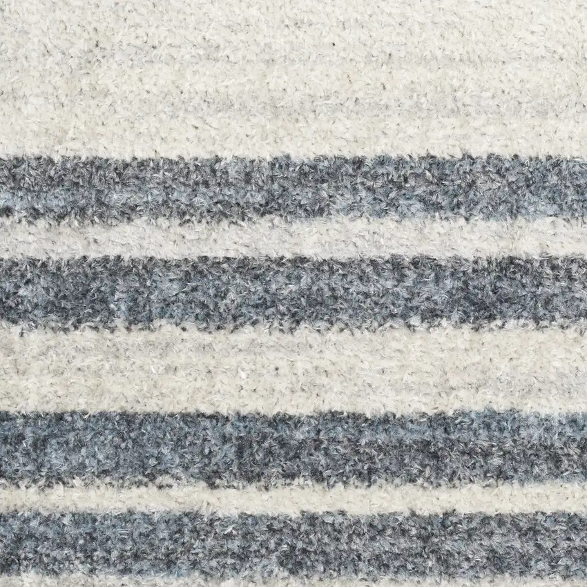 Ivory Blue and Gray Animal Print Power Loom Washable Area Rug Photo 9