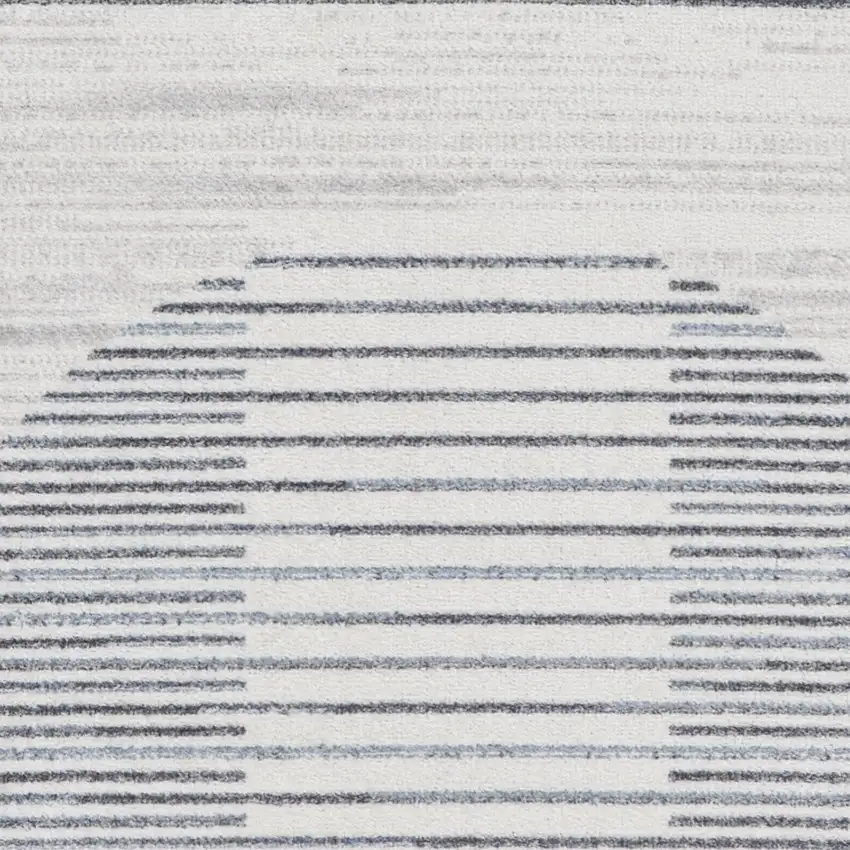 Ivory Blue and Gray Animal Print Power Loom Washable Area Rug Photo 5