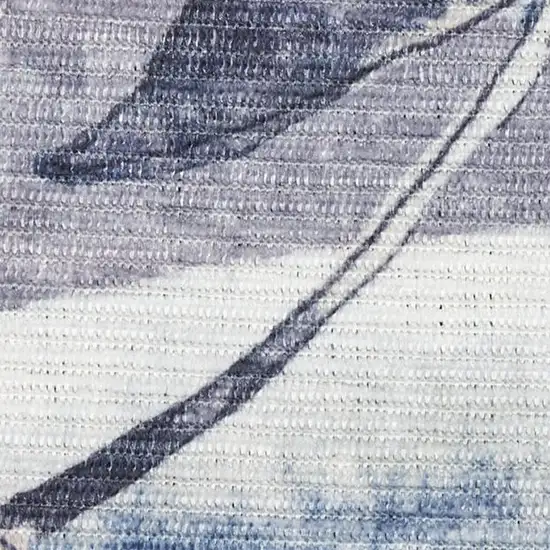 5' X 7' Ivory Blue and Gray Floral Power Loom Washable Non Skid Area Rug Photo 4