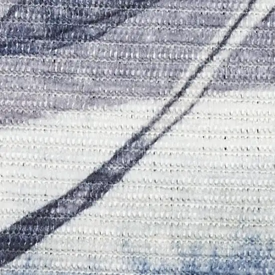 5' X 7' Ivory Blue and Gray Floral Power Loom Washable Non Skid Area Rug Photo 3