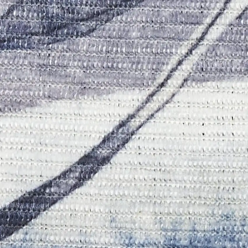 5' X 7' Ivory Blue and Gray Floral Power Loom Washable Non Skid Area Rug Photo 3