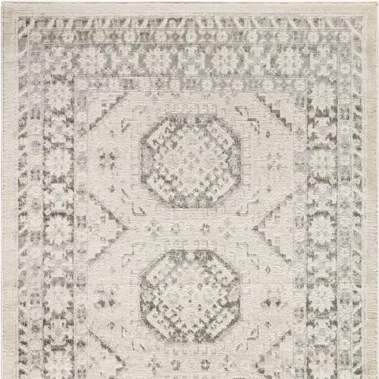 Ivory Blue and Gray Geometric Non Skid Area Rug Photo 1