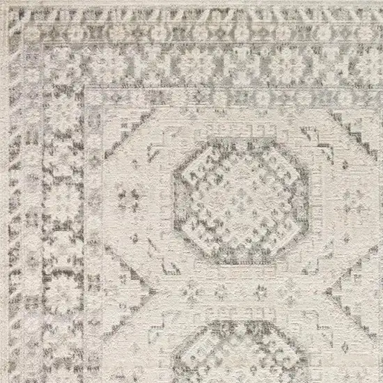 Ivory Blue and Gray Geometric Non Skid Area Rug Photo 3