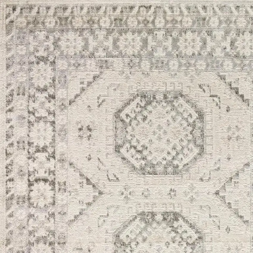 Ivory Blue and Gray Geometric Non Skid Area Rug Photo 3