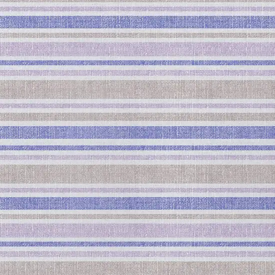 Ivory Blue And Gray Striped Washable Indoor Outdoor Area Rug Photo 8