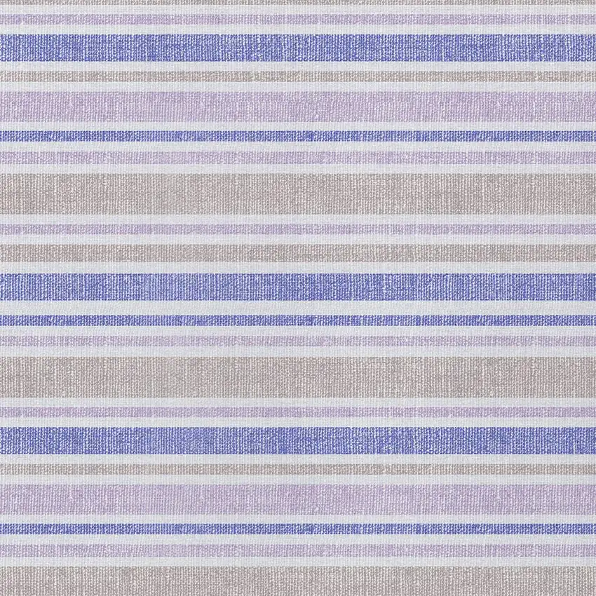 Ivory Blue And Gray Striped Washable Indoor Outdoor Area Rug Photo 8
