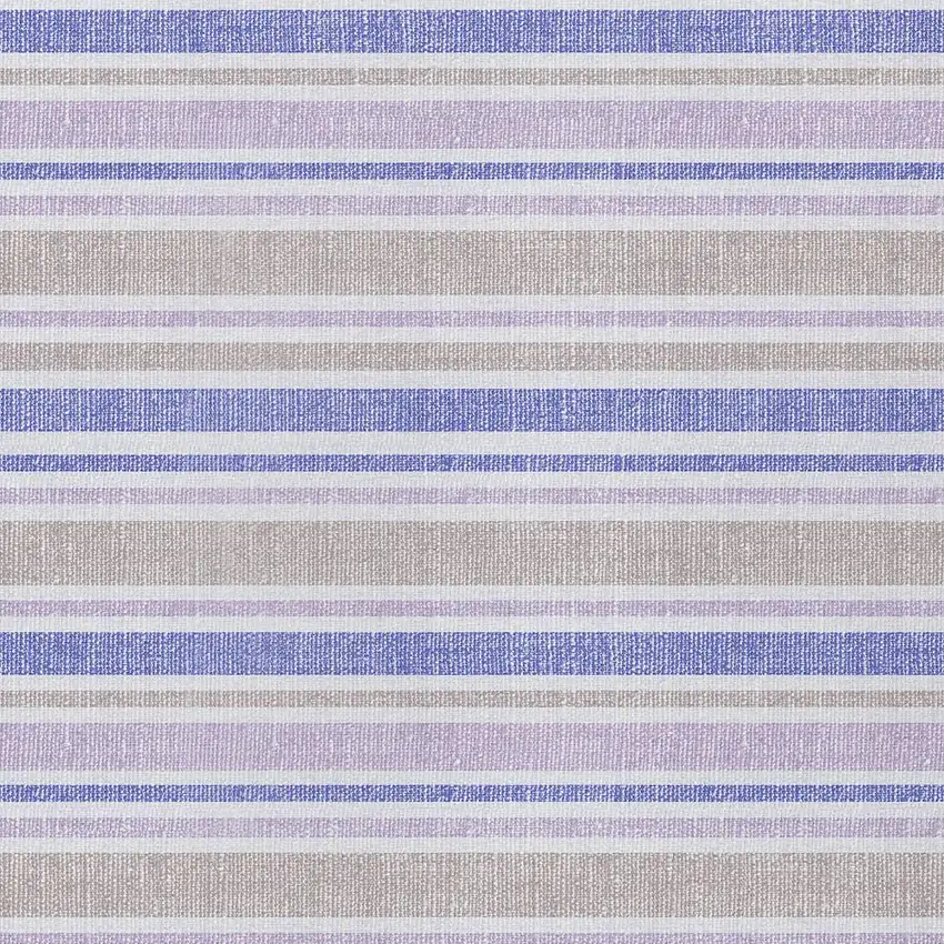 Ivory Blue And Gray Striped Washable Indoor Outdoor Area Rug Photo 7