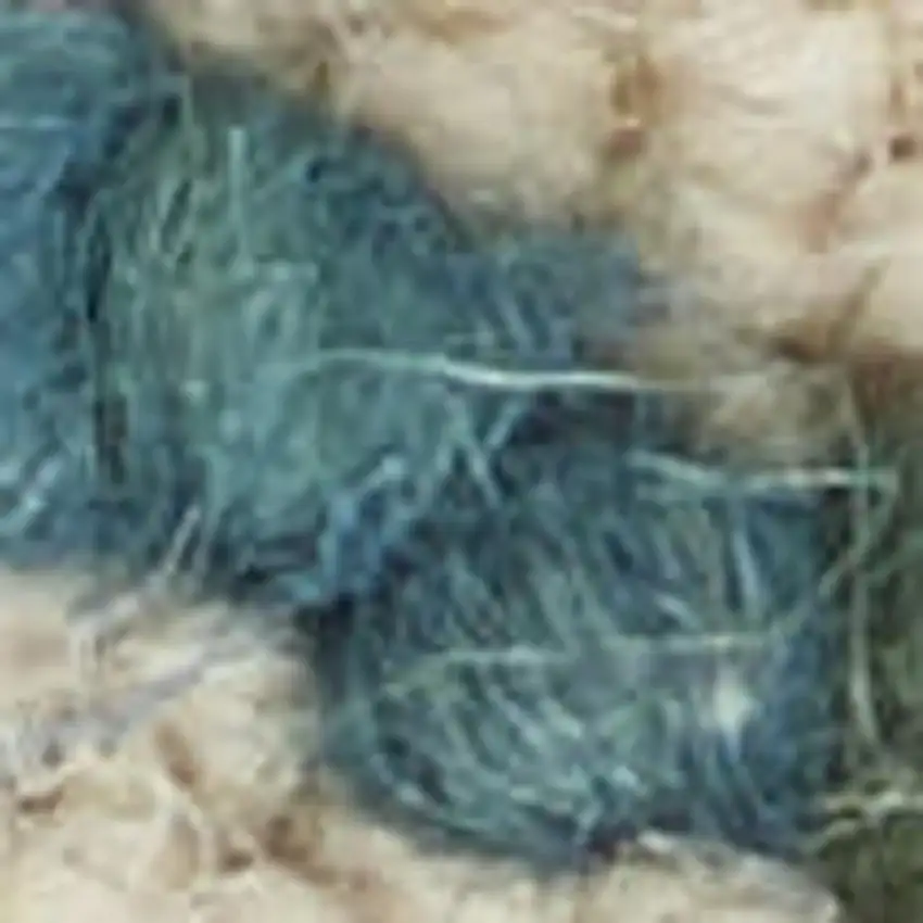 Ivory Blue and Green Wool Chevron Area Rug Photo 4