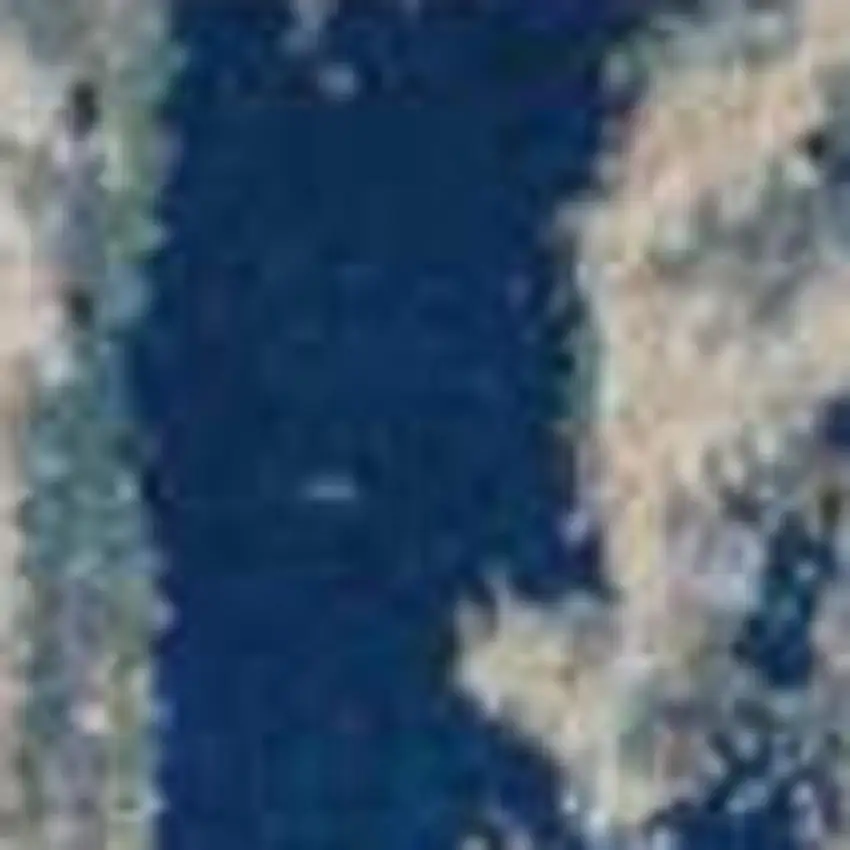 Ivory Blue and Slate Gray Abstract Area Rug Photo 3