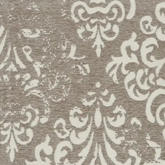 Ivory Blue and Slate Gray Floral Distressed Non Skid Area Rug Photo 5