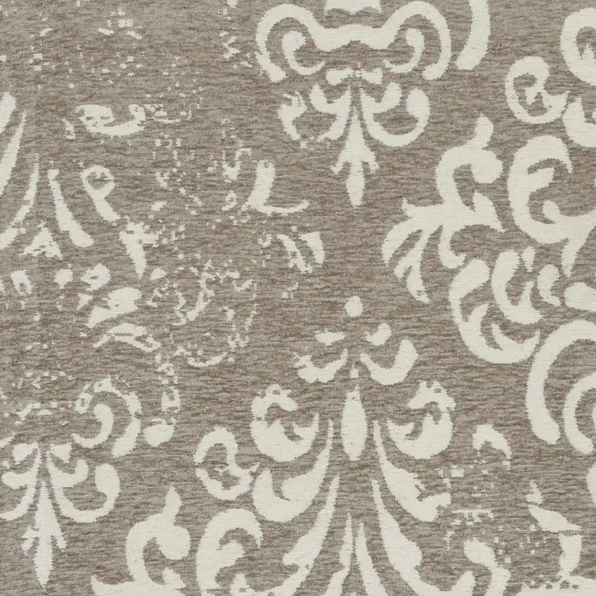 Ivory Blue and Slate Gray Floral Distressed Non Skid Area Rug Photo 5