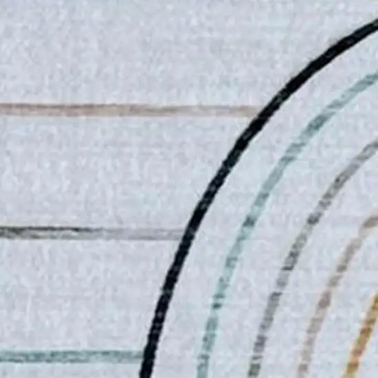 Ivory Blue and Yellow Juvenile Rainbows Youthful Area Rug Photo 4