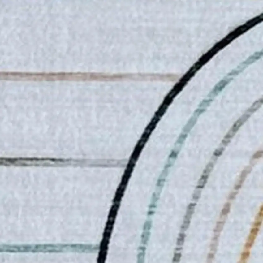 Ivory Blue and Yellow Juvenile Rainbows Youthful Area Rug Photo 4