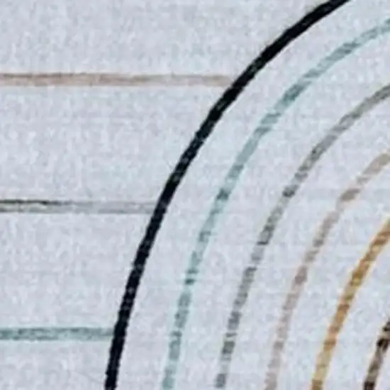 Ivory Blue and Yellow Juvenile Rainbows Youthful Area Rug Photo 3