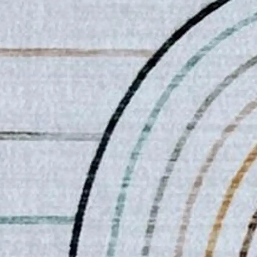 Ivory Blue and Yellow Juvenile Rainbows Youthful Area Rug Photo 3