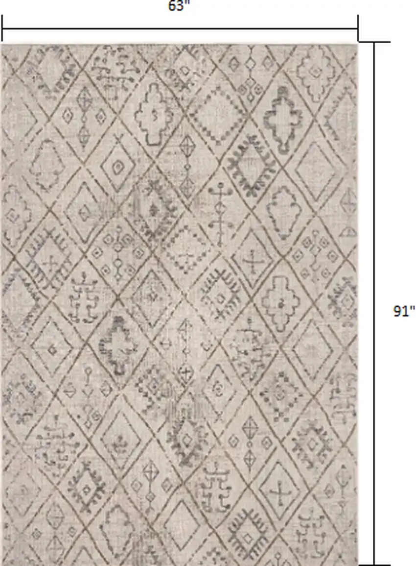 Ivory Boho Chic Berber Area Rug Photo 2