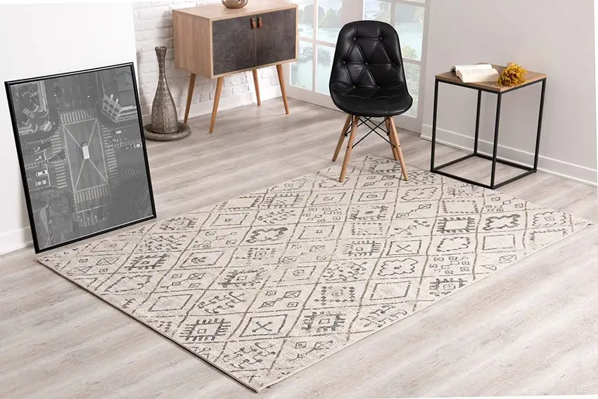 Ivory Boho Chic Berber Area Rug Photo 3