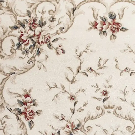 3'X5' Ivory Bordered Floral Indoor Area Rug Photo 7