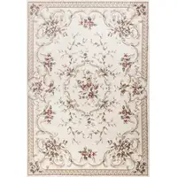 Photo of Ivory Bordered Floral Indoor Area Rug