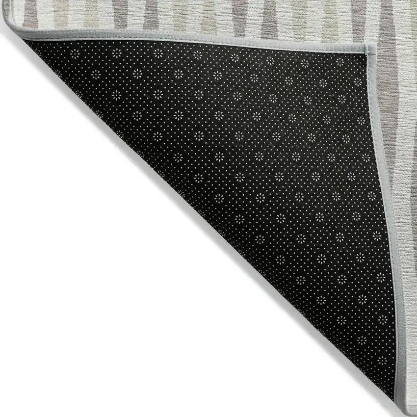 Ivory Brown And Beige Geometric Washable Indoor Outdoor Area Rug Photo 3