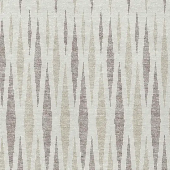 Ivory Brown And Beige Geometric Washable Indoor Outdoor Area Rug Photo 6